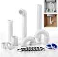 Saillong 25 Pcs Garbage Disposal Installation Kit Complete Kitchen Sink Drain Pipe Kit for Double Bowl Sink, 1-1/2" Plumbing, Simple Install, Leak Proof (Set B)