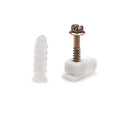 THE CIMPLE CO Ribbed Plastic Conical Anchors and White Cable Screw Clips - for Concrete, Stucco, Brick, Drywall, and Similar - Kit of 10 Screw Clips, and 10 Anchors