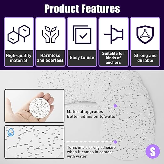 50 Pcs Drywall Anchor Repair Kit Solve Loose Wall Plugs Fast - Ideal for Curtain Rails, Towel Racks, Toilet Paper Holders and More Anchor Hole Patch (2.36 in)
