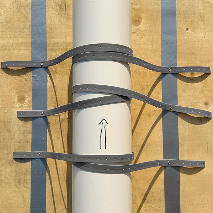 Plastic Hanger Strap 3/4 Inch x 100 Feet Reinforced Flexible Hanger Strap for Pipe & Ducts Securing in Plumbing & HVAC, Gray