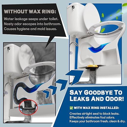 NEEXAN 2-Pack Toilet Wax Rings Kit – Leak-Proof Universal Wax Seal Ring for Toilet Bowl, Polyethylene Flange, Toilet Wax Ring Replacement Kit Fits 3-Inch & 4-Inch Drains