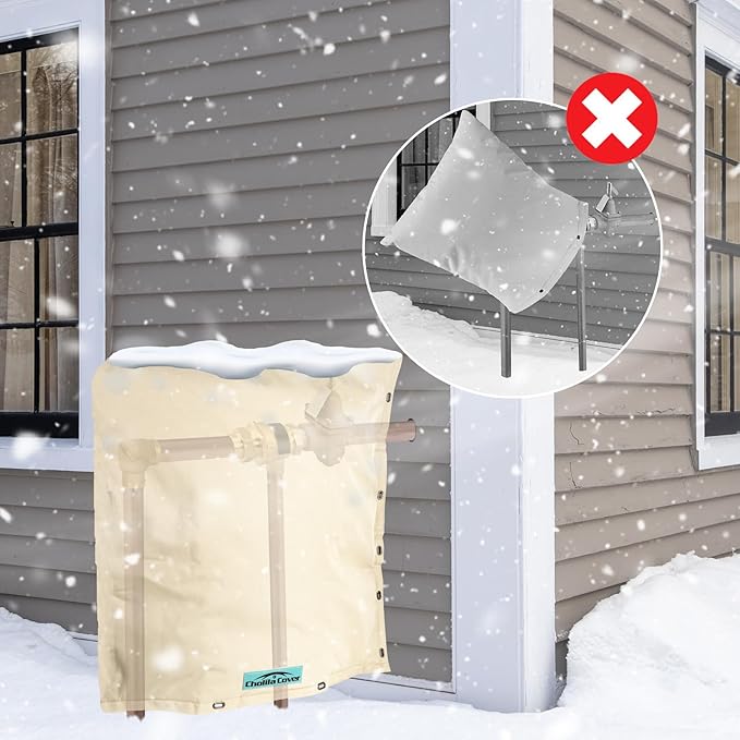 Backflow Preventer Cover Insulated (5°F) - 18" W x 34" H Sprinkler Covers for Outside for 2-Way Opening Pipes - Backflow Insulation Cover with Thicker 7 Layers Fabric - Backflow Cover