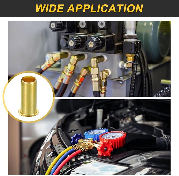uxcell 5Pcs Fit for 5.9mm(1/4") Tube ID Brass Compression Fitting, Insert Tube Support Compression Sleeve Fitting, Sleeve Ferrules for Water Oil Air Pipe