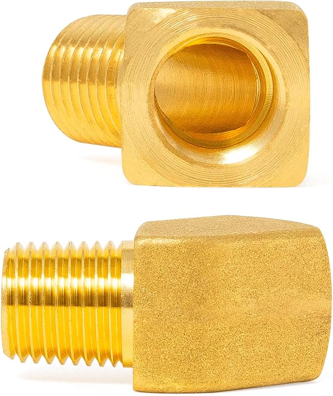 ChillWaves Brass Pipe Fitting, 45 Degree Barstock Street Elbow 3/8" NPT Female x 3/8" NPT Male Thread Adapter(2-PACK)