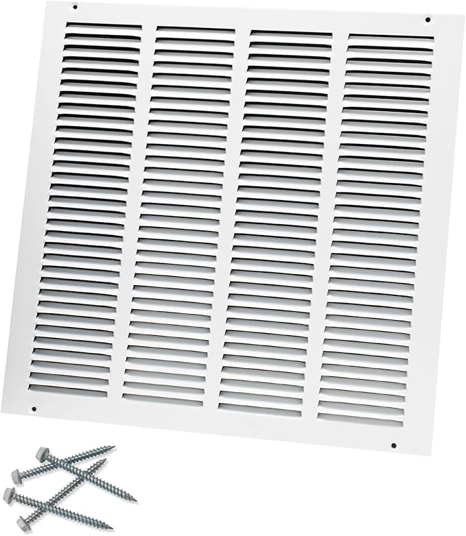 16"W x 16"H [Duct Opening Size] Steel Return Air Grille, Air Return Vent Cover for Ceiling and Sidewall - HVAC Air Vent Covers - [Outer Dimensions: 17.75"W x 17.75"H]