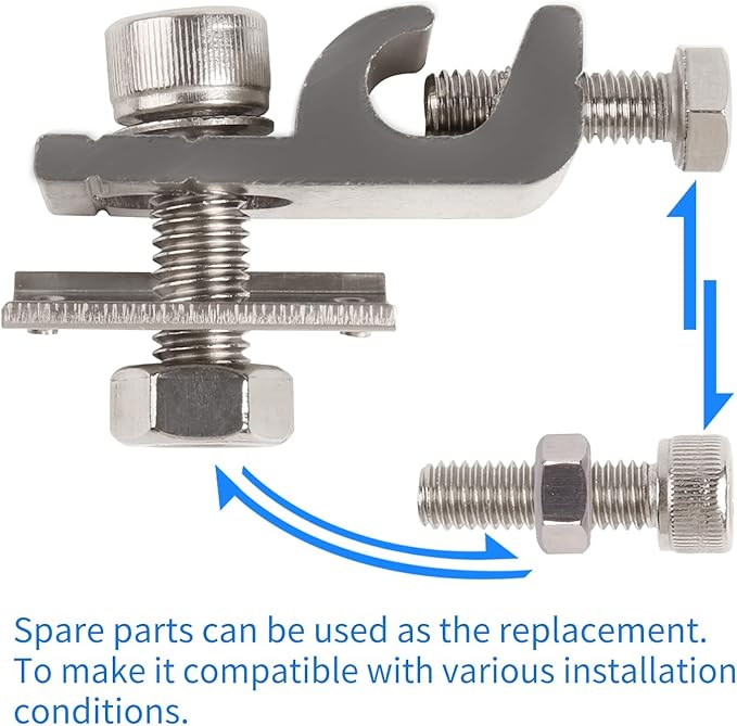 4Sets Solar Panel Photovoltaic Bolt-On Coupling Earthing Ground Lug Cable Clamp Ground Clamp with Lay in Lug for Bare Wire and Pipe