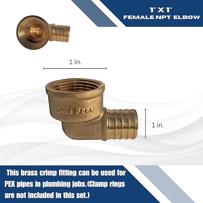 XFITTING 1 Inch Pex x 1 Inch Pex Female NPT Elbow, 25 Pieces