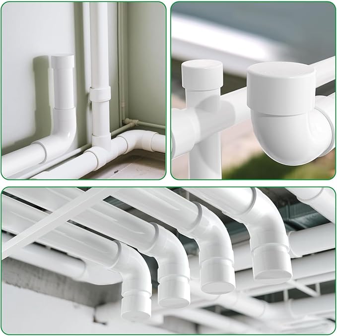 Lesso 2 Pack PVC Pipe End Cap Fitting 3" SCH40 Pipe Plug Socket Fitting, External End Cap White