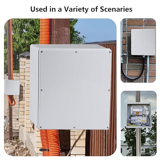 12" x 12" x 3" PVC Plastic Dustproof Waterproof Box IP65 Junction Boxes Project Junction Conduit Box for Electrical Outdoor Enclosure