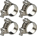 AKIHISA T-Bolt Hose Clamp,17-19mm OD Range 304 Stainless Steel Pipe Strap Clamp, Adjustable Heavy Duty Tube Clamp (4Pack, 0.67" to 0.75")