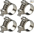 AKIHISA T-Bolt Hose Clamp,29-31mm OD Range 304 Stainless Steel Pipe Strap Clamp, Adjustable Heavy Duty Tube Clamp (4Pack, 1.14" to 1.22")