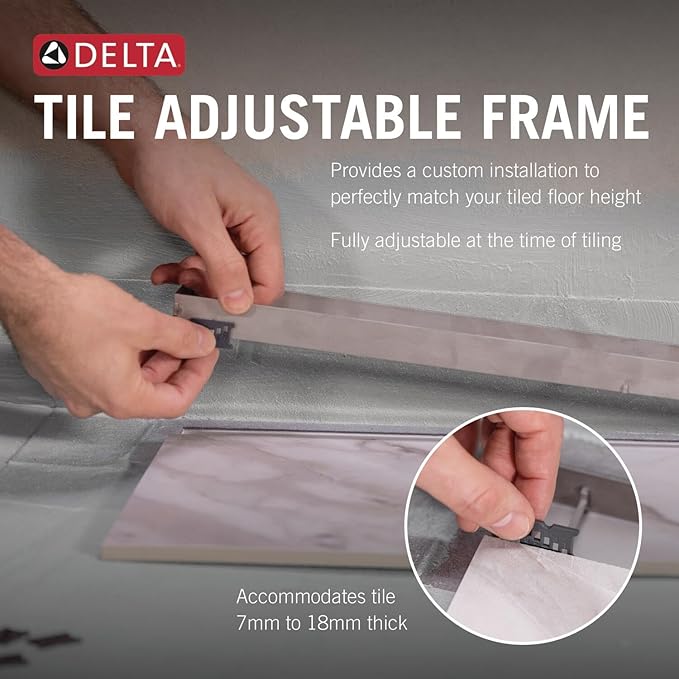 Delta Faucet 36-Inch Linear Shower Drain Wall Edge in Polished Nickel