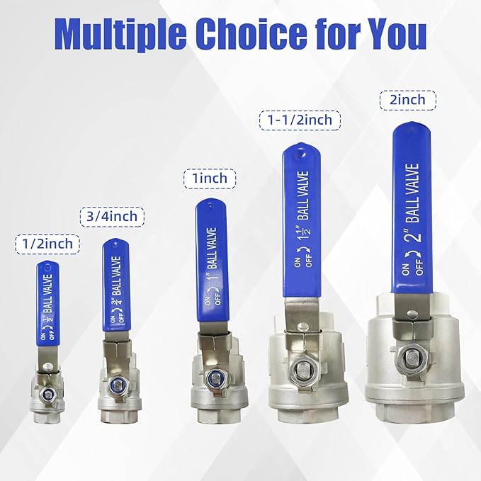 YADIAN 2 Pack 1-1/2'' Ball Valves Stainless Steel 304 NPT Female Full Port Ball Valve Heavy Duty Shut Off Valve 1-1/2 inch for Water, Oil, and Gas with Locking Device, 1000 WOG