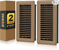 Floor Register 4x10, Adjustable Floor Vent Covers for Home Floor, Wall, Heavy Duty Walkable Steel Floor Vents, Rust-Proof Register Vent Cover, Air Vents 2 Pack Value Set, Brown