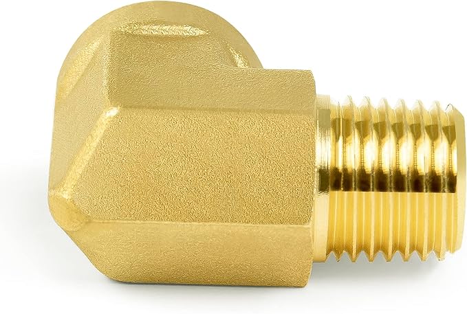 ChillWaves Brass Pipe Fitting, 90 Degree Barstock Street Elbow 1/8" NPT Female x 1/8" NPT Male Thread Adapter(2-PACK)
