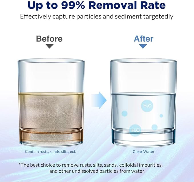 Membrane Solutions 50 Micron Whole House Sediment Water Filter Replacement Cartridge Pleated Water Filter Heavy Duty 20"x4.5", Universal Fits Most Major Brand Systems - 2 Pack