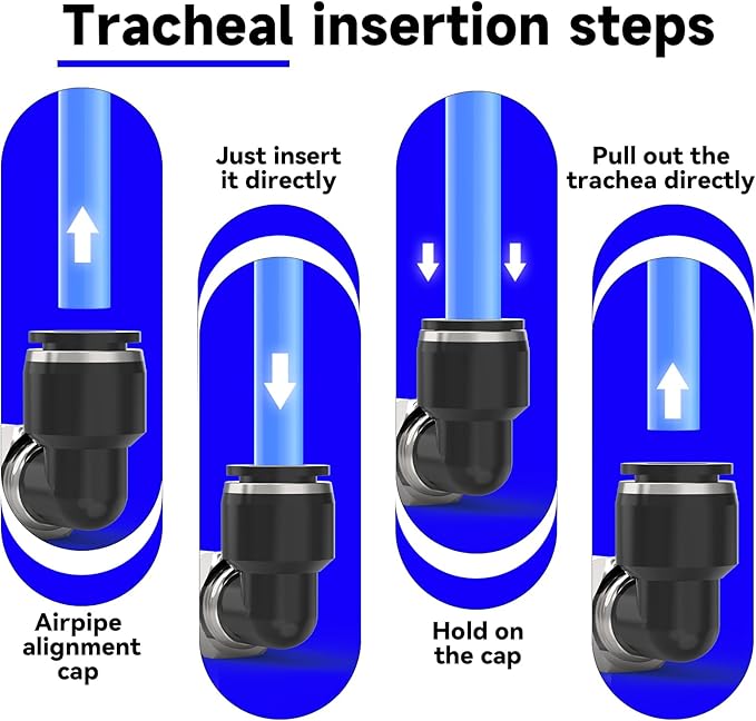 6Packs 3/8" OD Tube x 3/8" NPT Thread Elbow Push to Connect Fittings,Pneumatic Male Quick Connect Air Line Hose Fittings Accessories