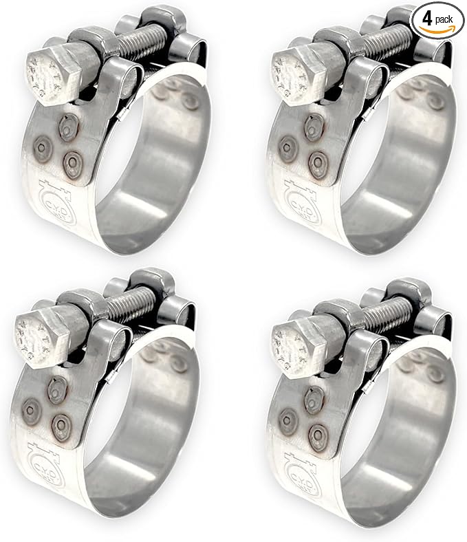 TT Heavy Duty Hose Clamps, 304 Stainless Steel T-Bolt Clamp, Adjustable Range 40-43 mm, Solid T-nuts and Wide Band for Pool Hose Clamps (1.57-1.69 inch, 4 pack)