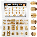 KOOTANS 66PCS Brass Pipe Fittings Assortment Kit NPT Adapter Fitting, Reducer Bushing, Hex Nipple, Reducing Hex Coupling, Pipe Head Brass Plug Kit