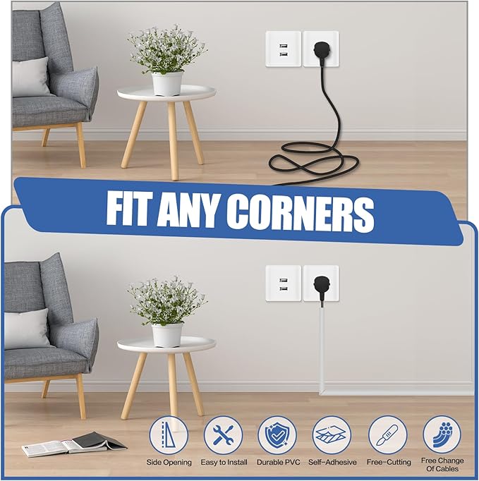 Floor Cable Cover, Low Profile Cable Hider for Wires, Self Adhesive Cord Hider for Wall, Cord Covers Wall Mounted Tv, for Offices, Gym, Exhibitions (Gray, 3.3 Feet)