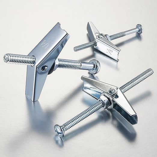 (30 pcs) 1/8" Heavy Duty Drywall Anchors and Screws,Toggle Bolts and Wing Nuts Set, Hollow Drywall Anchors Bolts Screws Assortment Kit for Hanging Lamps Heavy Items