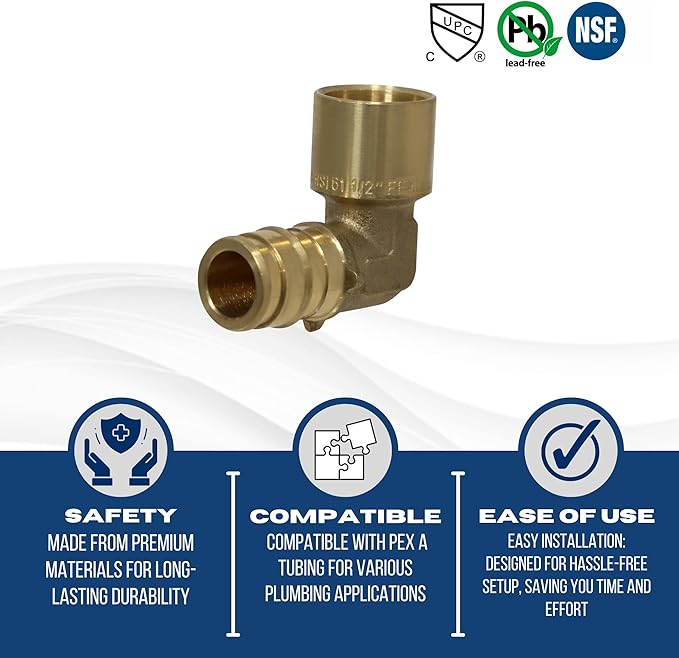 XFITTING Pex A 1/2 Inch x 1/2 Inch Male Elbow Sweat, 30-1-3=2XX, 2 Pieces