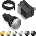 Garbage Disposal Air Switch Kit – UL Listed Professional Wireless Sink Top Button in Brushed Nickel, Compatible with Moen, Kohler, and Delta Faucets