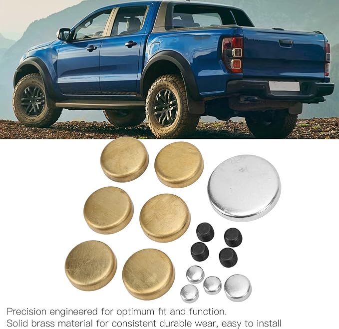 15Pcs Freeze Plug Installation Tool, MPE-108BR Engine Freeze Plug Kit, Brass Engine Expansion Plugs Replacement for Engines 255ci 260ci 289ci 302ci 351ci 1962-2001