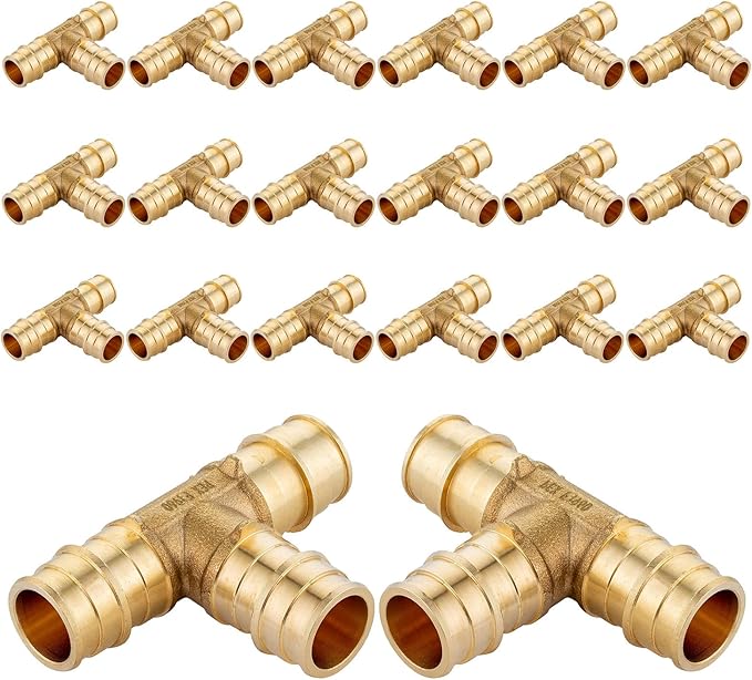 (20-Pack) Seelink 3/4" x 3/4" x 3/4" PEX-A Tee Expansion Fittings, for PEX Tubing Pipe Hose Fittings, ASTM F1960(PEX1960043-20Pack)