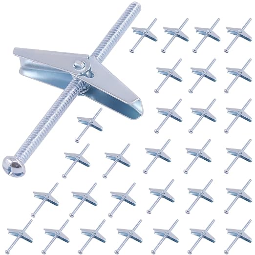 Hilitchi Molly and Toggle Bolt Zinc Plated Steel Philips Round Head Toggle Wing Nut Bolt (30Pcs 3/16 Inch)