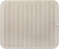 Silicone Dish Drying Mat for Multiple Usage,Easy clean,Eco-friendly,Heat-resistant Silicone Mat for Kitchen Counter or Sink,Refrigerator or Drawer Liner Tapioca XL 18 inches x 16 inches