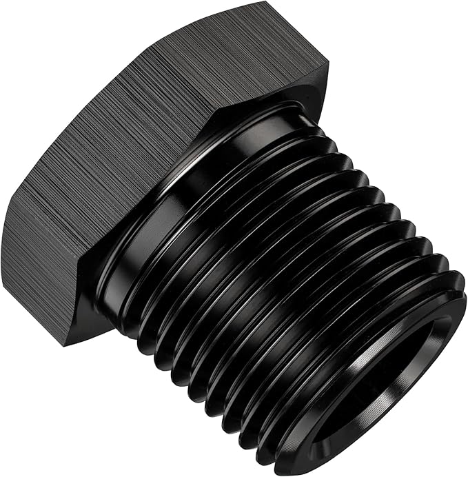 EVIL ENERGY 3/8" NPT Plug Male Hex Head Fitting Adapter Aluminum Black