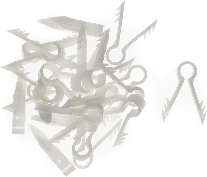 THE CIMPLE CO Stucco and Drywall Cable Clips for Coaxial and Similar Cables - Push-in Masonry Anchors - RG59, RG6, Ethernet, and Similar - Cable Clips, Pack of 100 - White