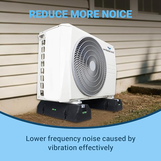 Floor Mounting Base Kit Mini Split Air Conditioning Systems, Heavy-Duty Condenser Pad for AC Condensers Heat Pump System, Rubber Anti-Vibration Pads Outside 2000lbs 9000-36000BTU