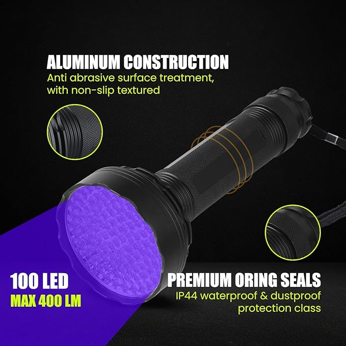 Lichamp AC Leak Detector Kit Automotive, UV Oil Dye Leak Detection Kit Includes AC UV Light and Protective Glasses, LA01