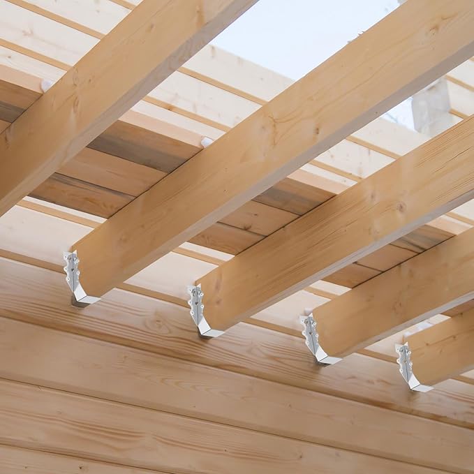 25 Pcs 2x6 Joist Hangers,20 Gauge Metal Face Mount Joist Hangers, Lu26 Joist Hanger Galvanized, Hurricane Ties for Rafter, Rafter Brackets 2x6 for Deck,Floor,Roof Overhang and Ceiling Joist