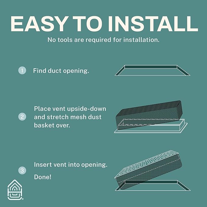 Home Intuition Contemporary Floor Vent Covers 2X10 Inch Floor Register with Mesh Cover Trap Heat and Air Walkable Metal Floor Vent for HVAC Duct, Polished Brass