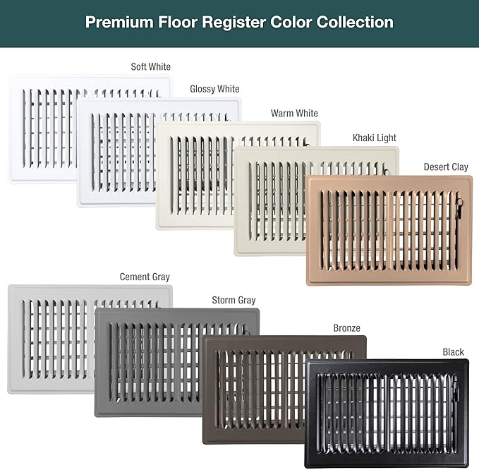 Shoemaker 6x10 Floor Register – Black Heavy Duty Metal Floor Vent Cover for Home Floors - Premium Forced Air Vent Covers