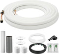 DELLA 16 Ft Mini Split Line Set, Includes 1/4" & 5/8" O.D. Copper Pipes with Flared Nuts and a 3/8" Thick White PE Insulated Coil, Perfect for Mini Split AC and Other HVAC Systems