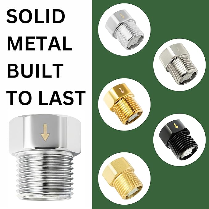High Sierra® - Solid Metal Certified Vacuum Breaker and Backflow Preventer for Handheld Shower Heads - Polished Brass Finish