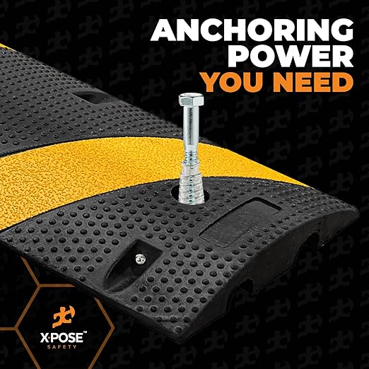 Concrete Anchors Set with 4" Lag Bolt, Lag Shield and Washer - 50 Sets per Pack - 1/2" Bolt Lag Screws 4-Inch for Speed Bumps for Asphalt - Galvanized Steel Lag Bolts