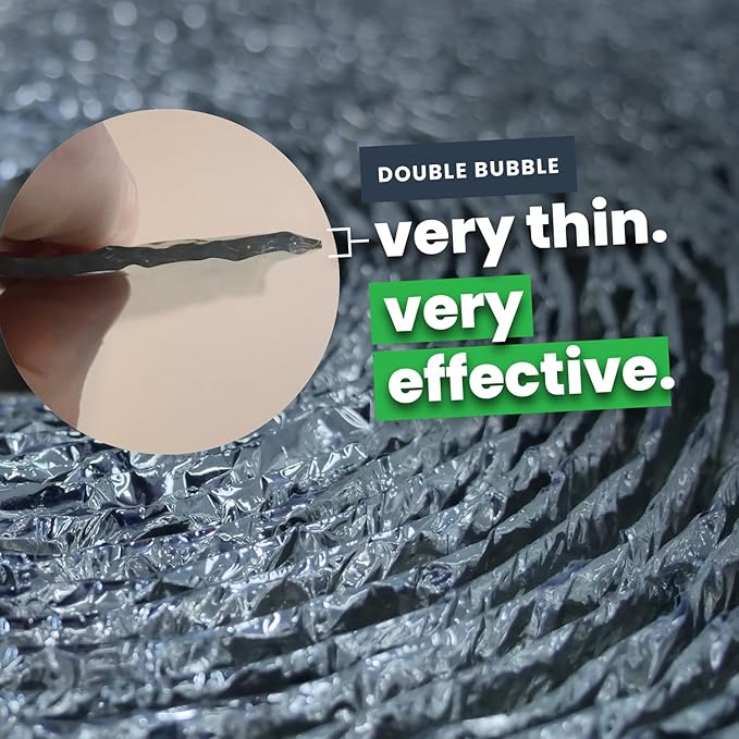 EcoFoil rFoil Floor Joist & Wall Insulation 16” x 125’ (166.63 Square feet) – Double Bubble Reflective Foil for Floor & Wall Insulation - Reflects 96% Radiant Heat - Vapor Barrier