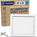 10x14 Inch (Duct Opening) Aluminum 1-Way Air Flow Vent – HVAC Vent Cover for Wall or Ceiling – Quiet HVAC Wall Register with Multi-Shutter Damper – Adjustable Curved Blade - Plastic Seal for Tight Fit