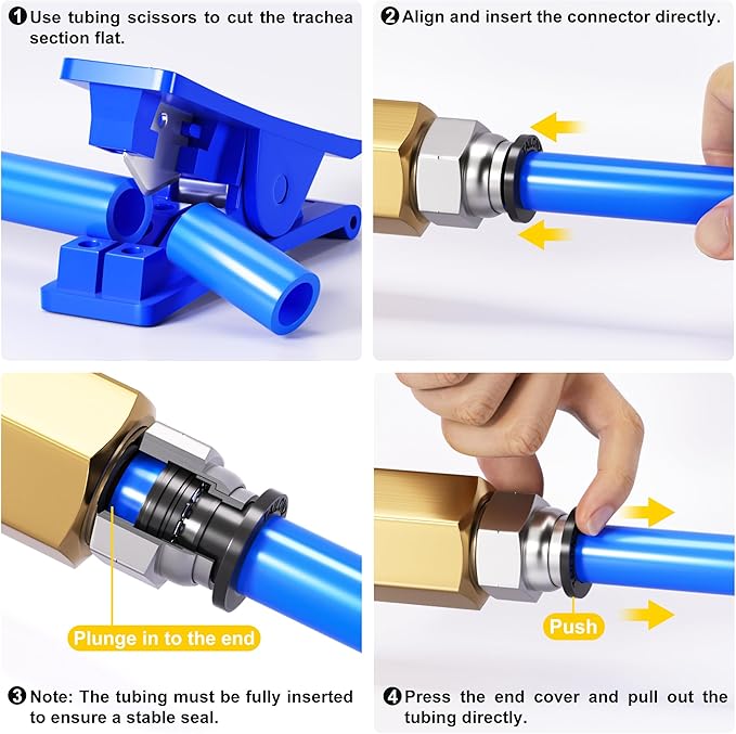 TAILONZ PNEUMATIC Male Straight 3/8 Inch Tube OD x 3/8 Inch NPT Thread Push to Connect Fittings PC-3/8-N3 (Pack of 5)