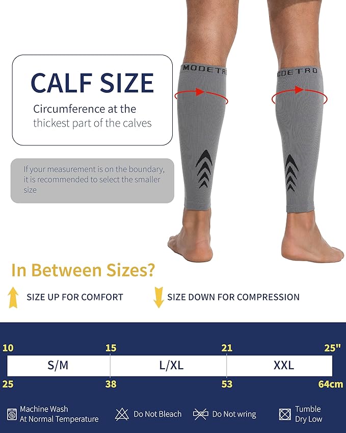 Calf Compression Sleeves - Leg Sleeves for Men and Women - Shin Splint Relief Support Brace Running Flights
