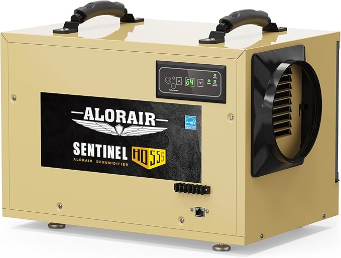 ALORAIR 120 PPD Commercial Dehumidifier, with Drain Hose for Crawl Spaces, Basements, Industry Water Damage Unit, cETL Listed, Compact, Auto Defrost Crawlspaces Dehumidifiers, Gold