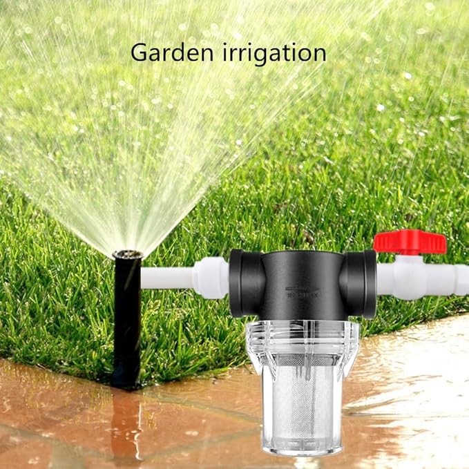 Sediment Filter 3/4 Female Thread Inline Filter Strainer for Garden Hose Pressure Washer RV with 200Mesh Screen Water Pump Strainer Filter