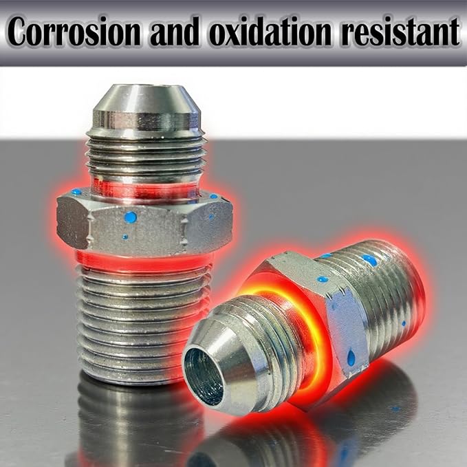 3/8" JIC Male x 3/8" NPT Male Hydraulic fitting, Carbon Steel SAE 37°Flare Pipe Adapter Tube Fitting Straight Union Connector