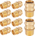 10-Pack HeSun Copper Press Fitting Adapter,1/2" Press X 1/2" Male NPT Adapter, LF Brass(PEX1807348)