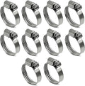 Embossed Worm Gear Hose Clamps Size#12, 5/8-1-1/4 inch Adjustable Heavy Duty Stainless Steel Hose Clamp, all 304 for Hose Clamp Assortment (20-32 mm, 10 Pack)